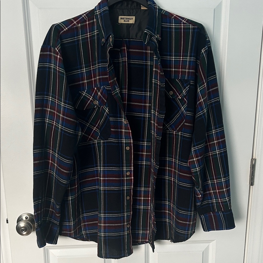 Men's Northwest Blue Button Down Shirt | Plaid Button Down Shirt | Plaid